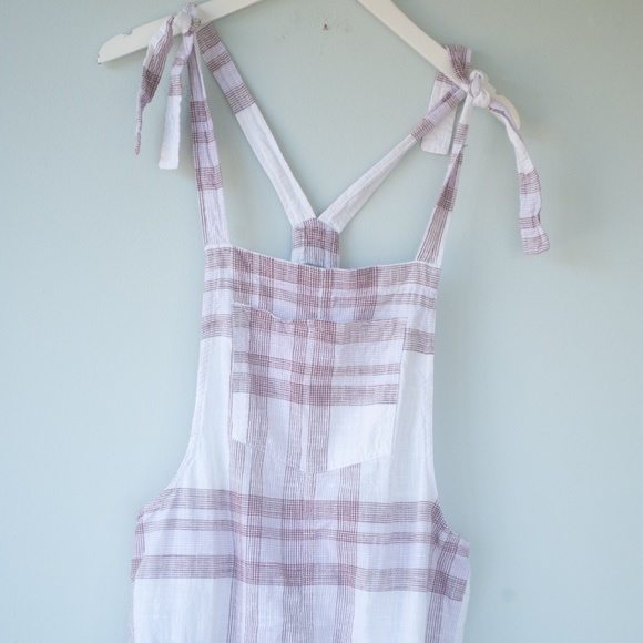 Aerie M Plaid Tie Shoulder Overall Jumpsuit - Picture 7 of 12